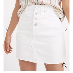 Madewell Rigid Denim A-Line Skirt in Tile White